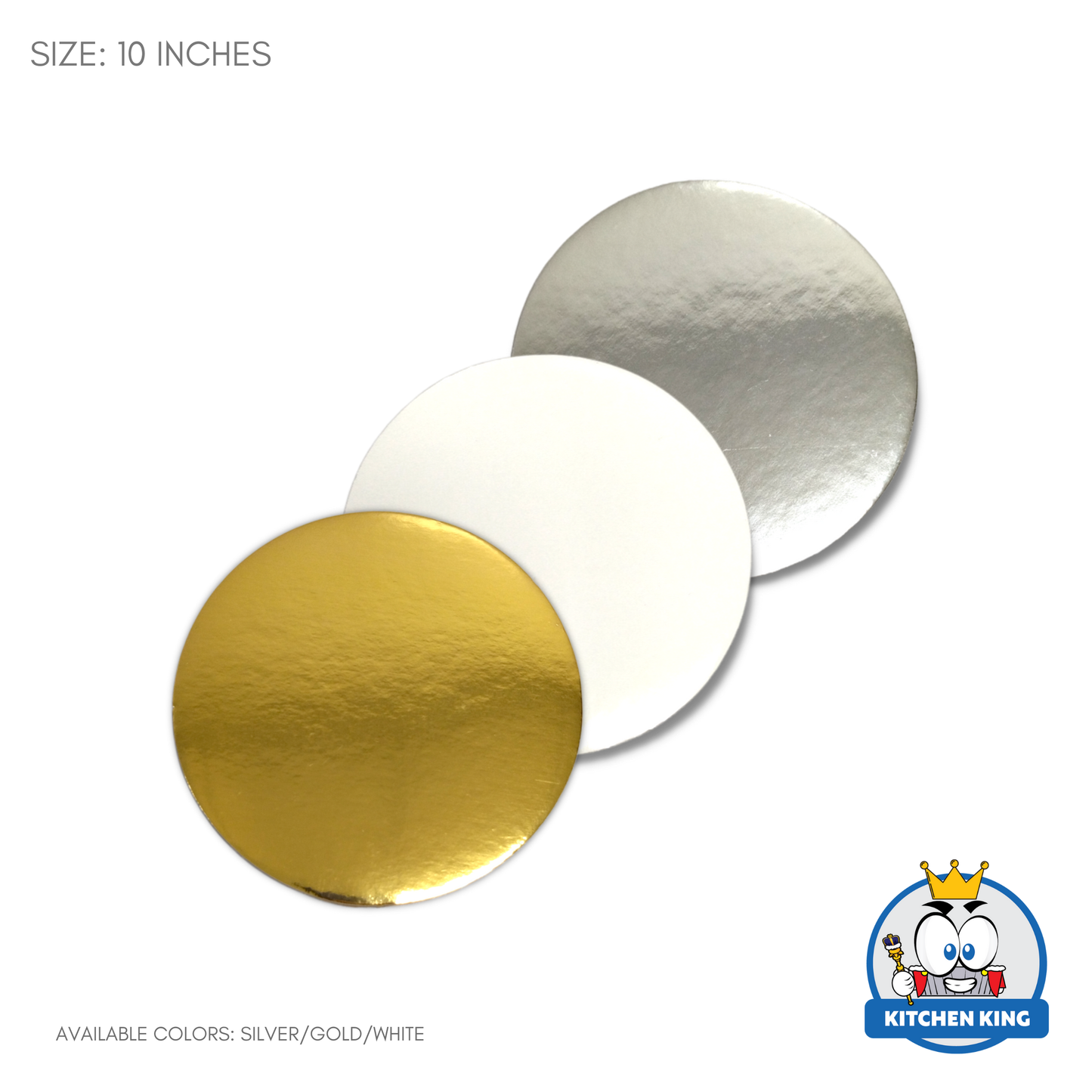 Cake Board Round - Gold / White / Silver (By 10's)