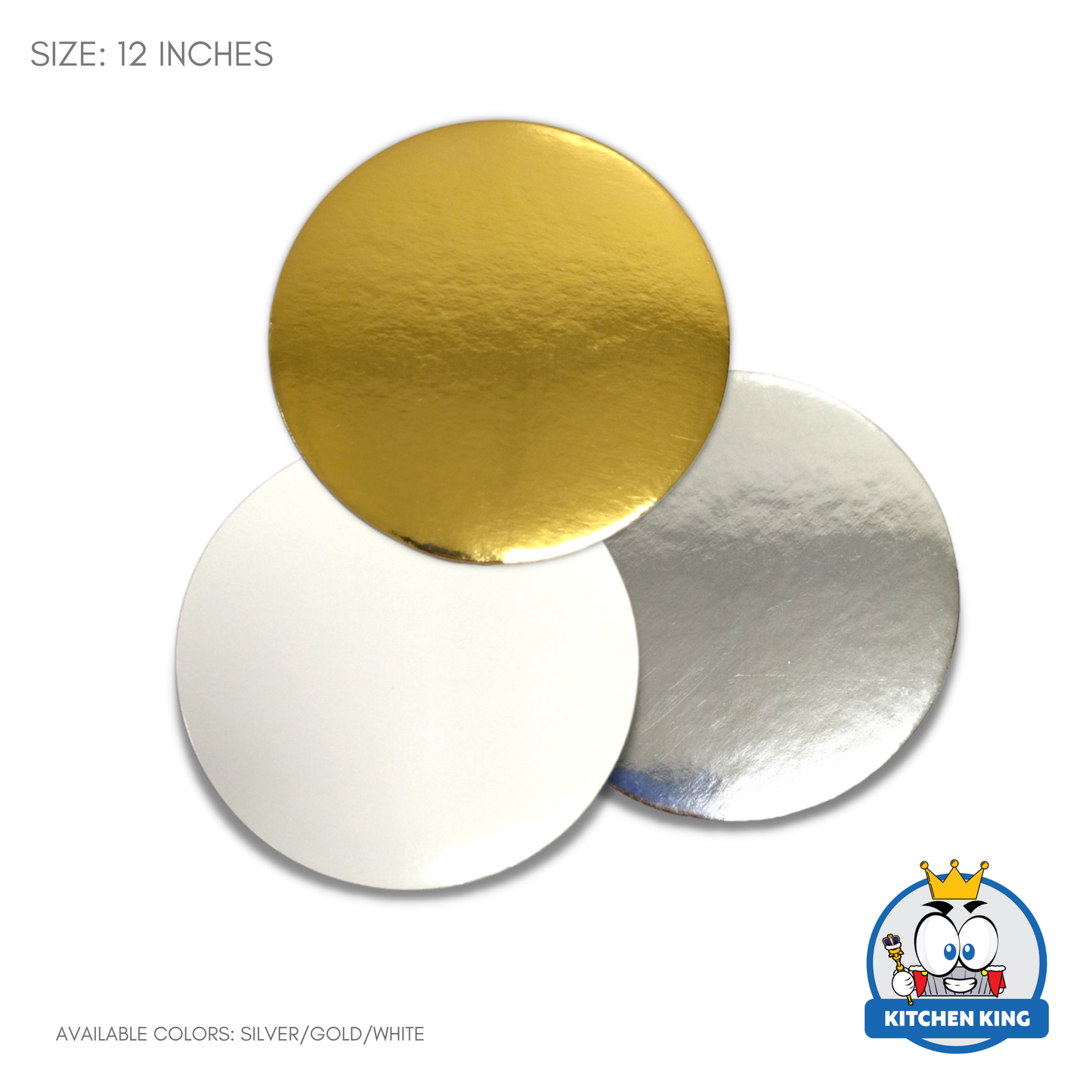 Cake Board Round - Gold / White / Silver (By 10's)