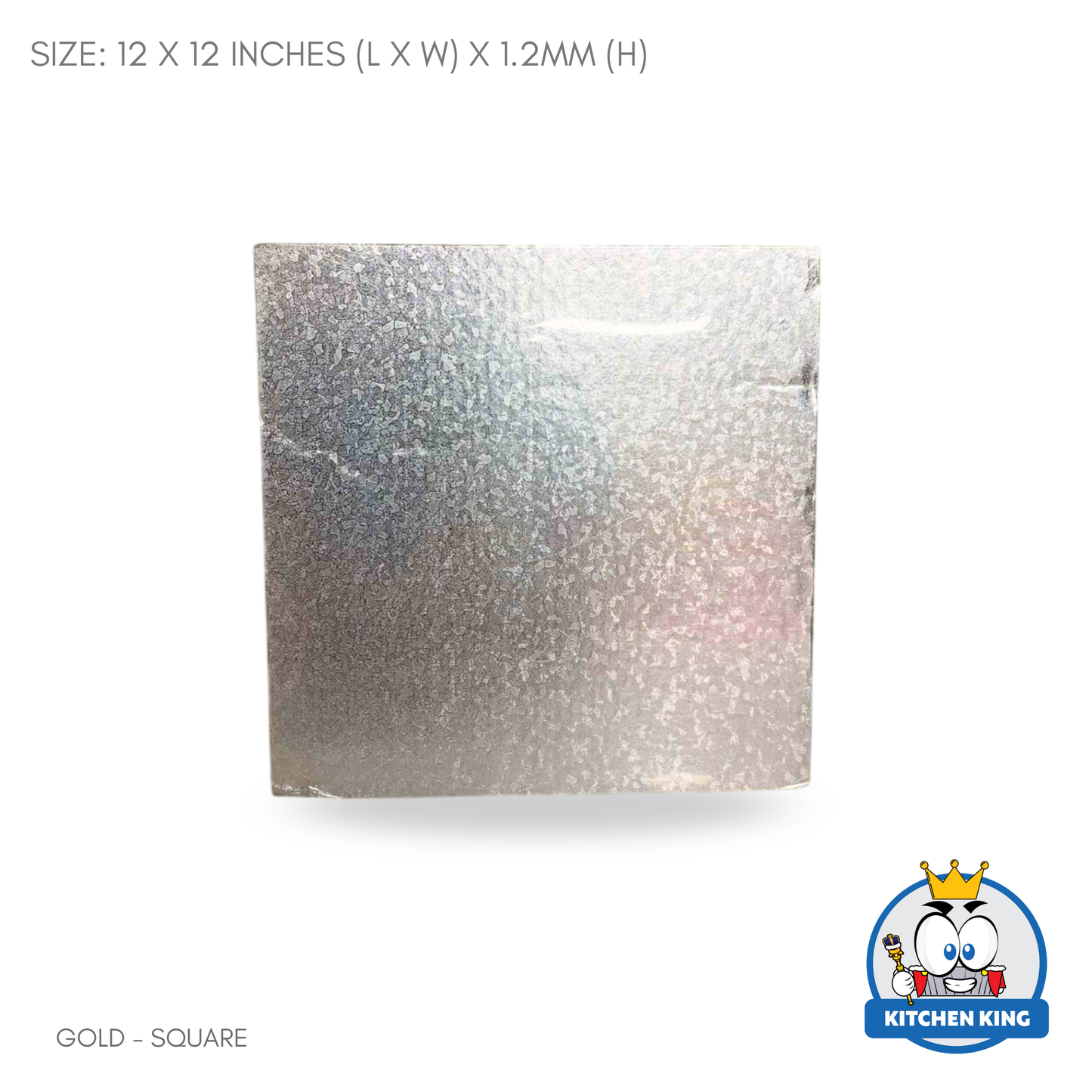 Cake Drum Square 12 inches - White | Silver