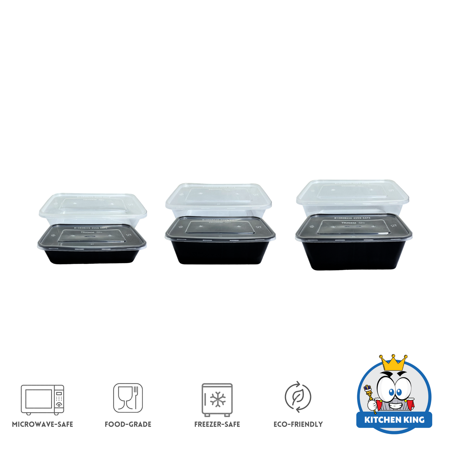 Microwaveable Rectangular Plastic Container (By 10's)