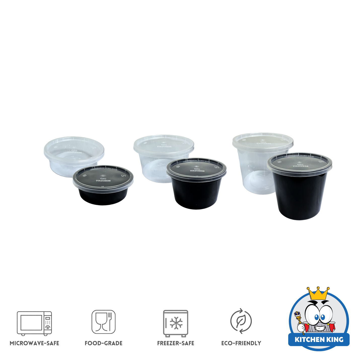 Microwaveable Round Plastic Container (By 10's)