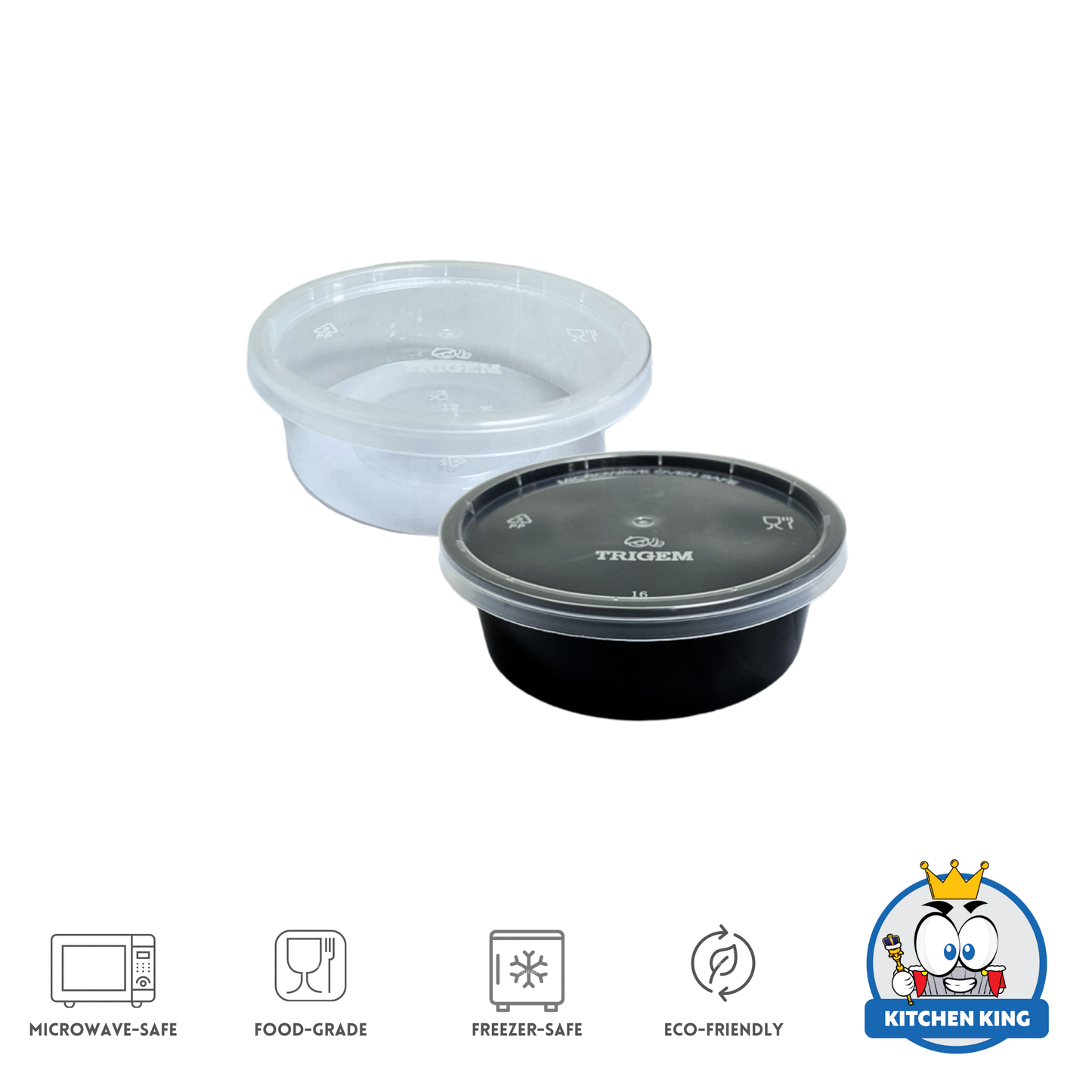 Microwaveable Round Plastic Container (By 10's)