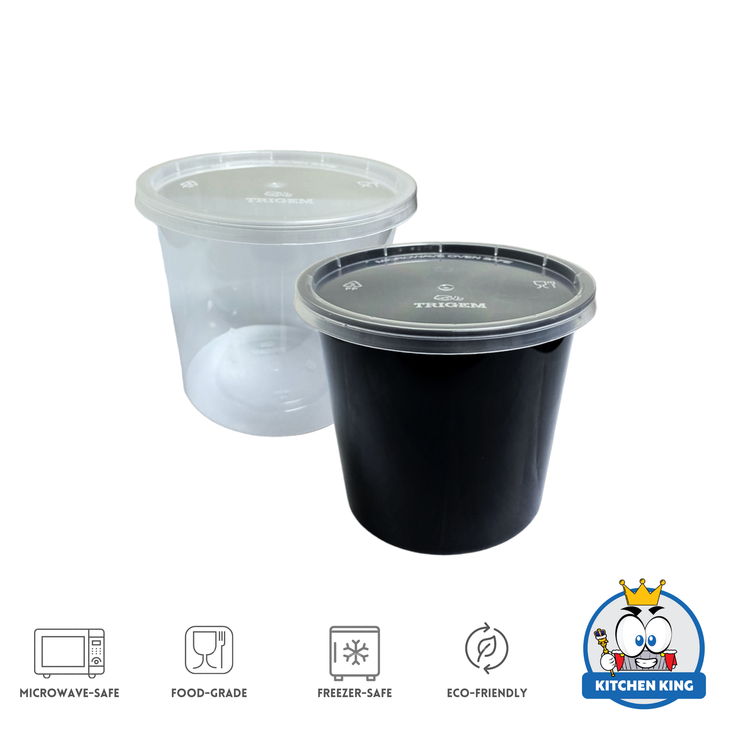 Microwaveable Round Plastic Container (By 10's)
