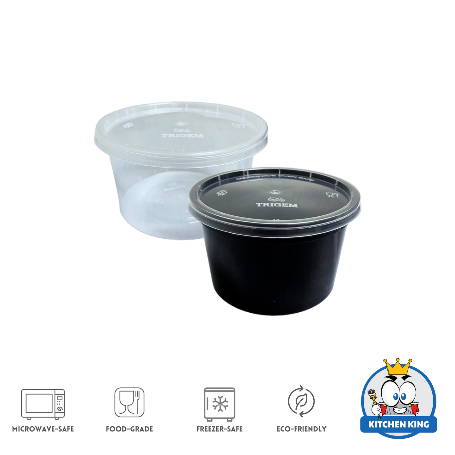 Microwaveable Round Plastic Container (By 10's)