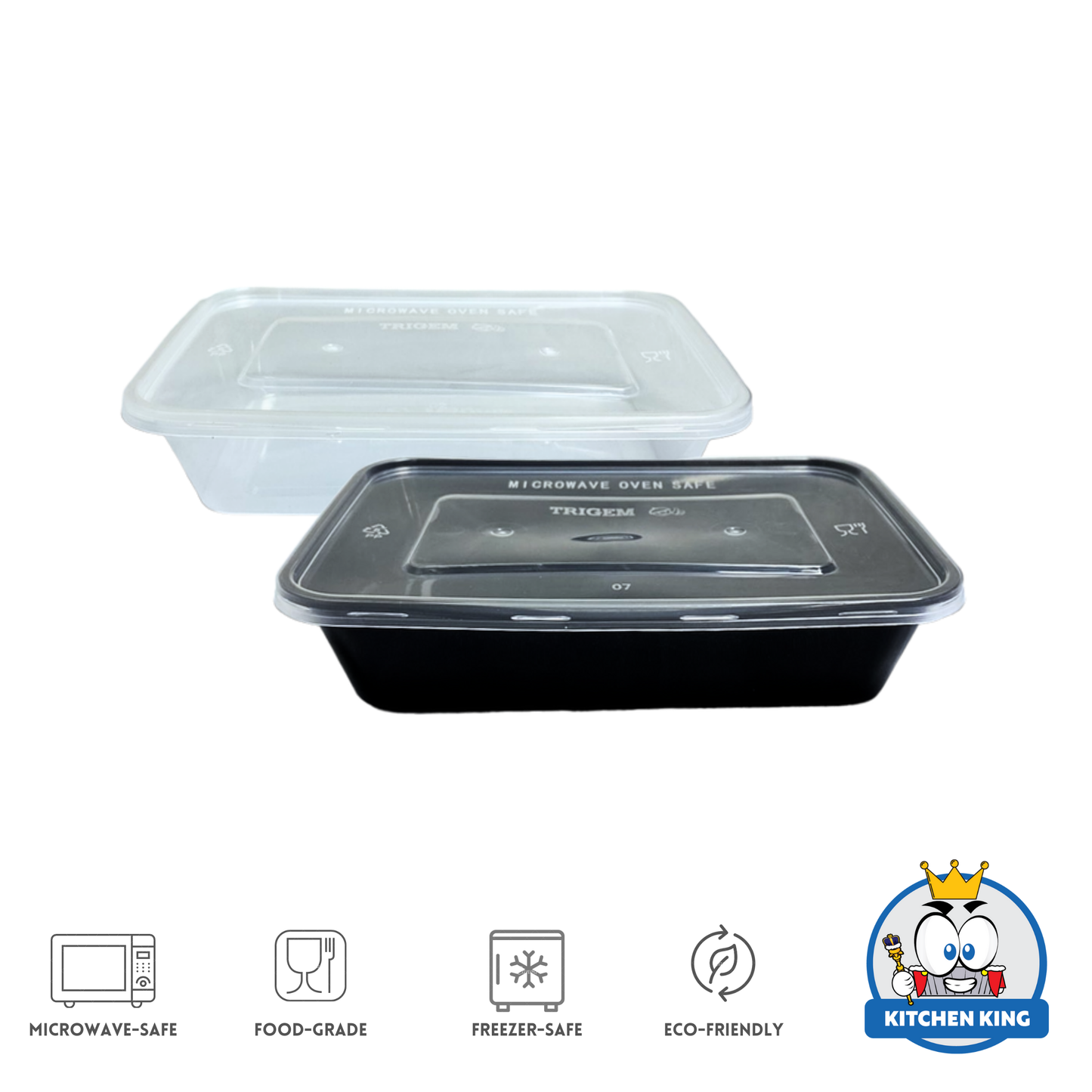 Microwaveable Rectangular Plastic Container (By 10's)