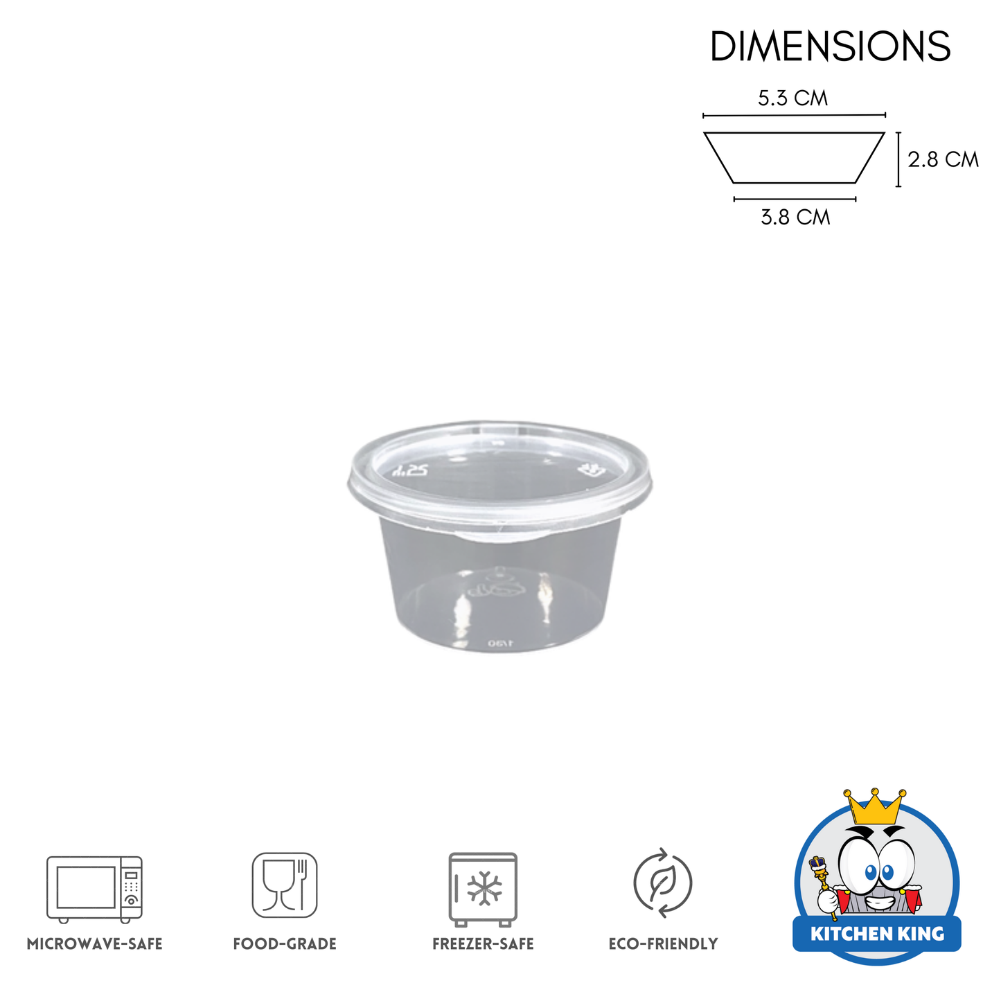 Hinged Sauce Cup Containers (By 50's)