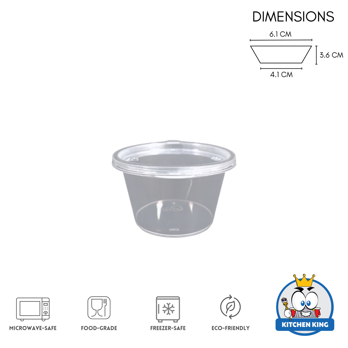 Hinged Sauce Cup Containers (By 50's)