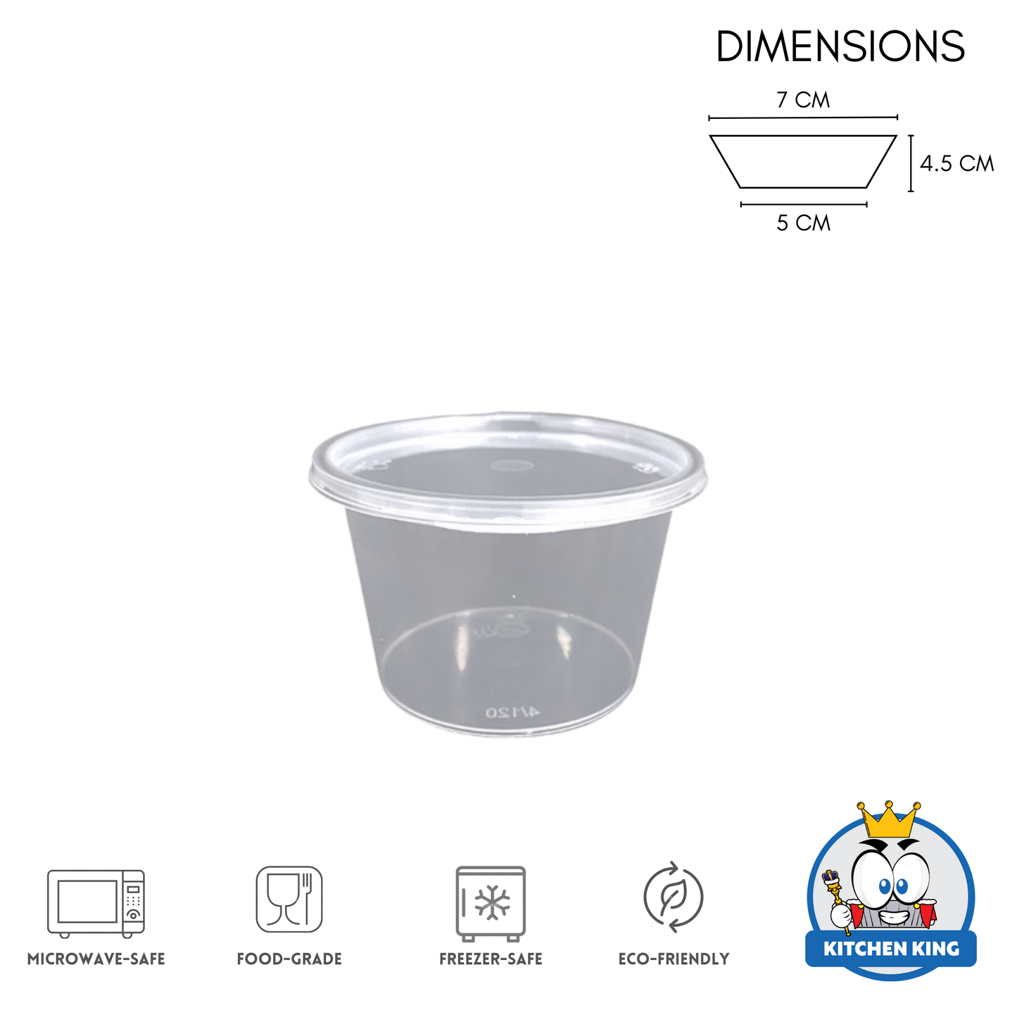 Hinged Sauce Cup Containers (By 50's)