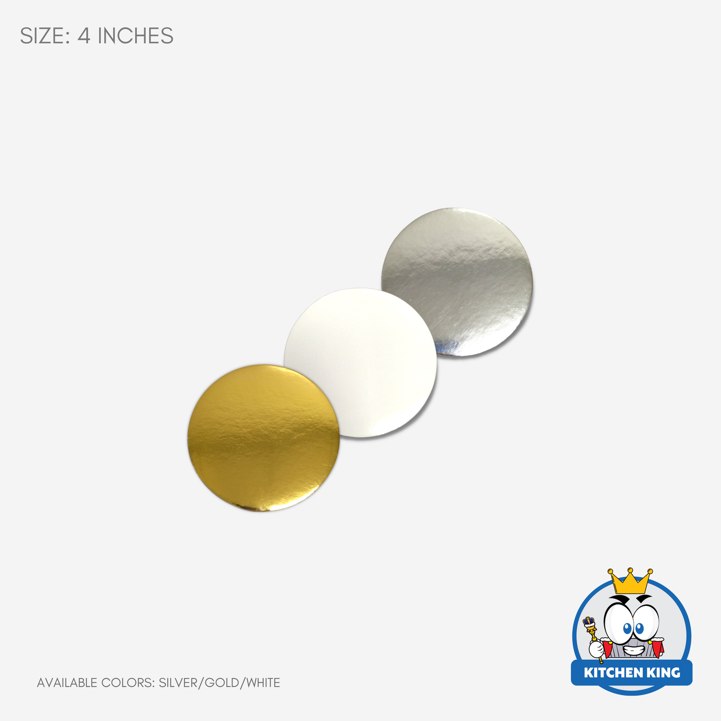 Cake Board Round - Gold / White / Silver (By 10's)
