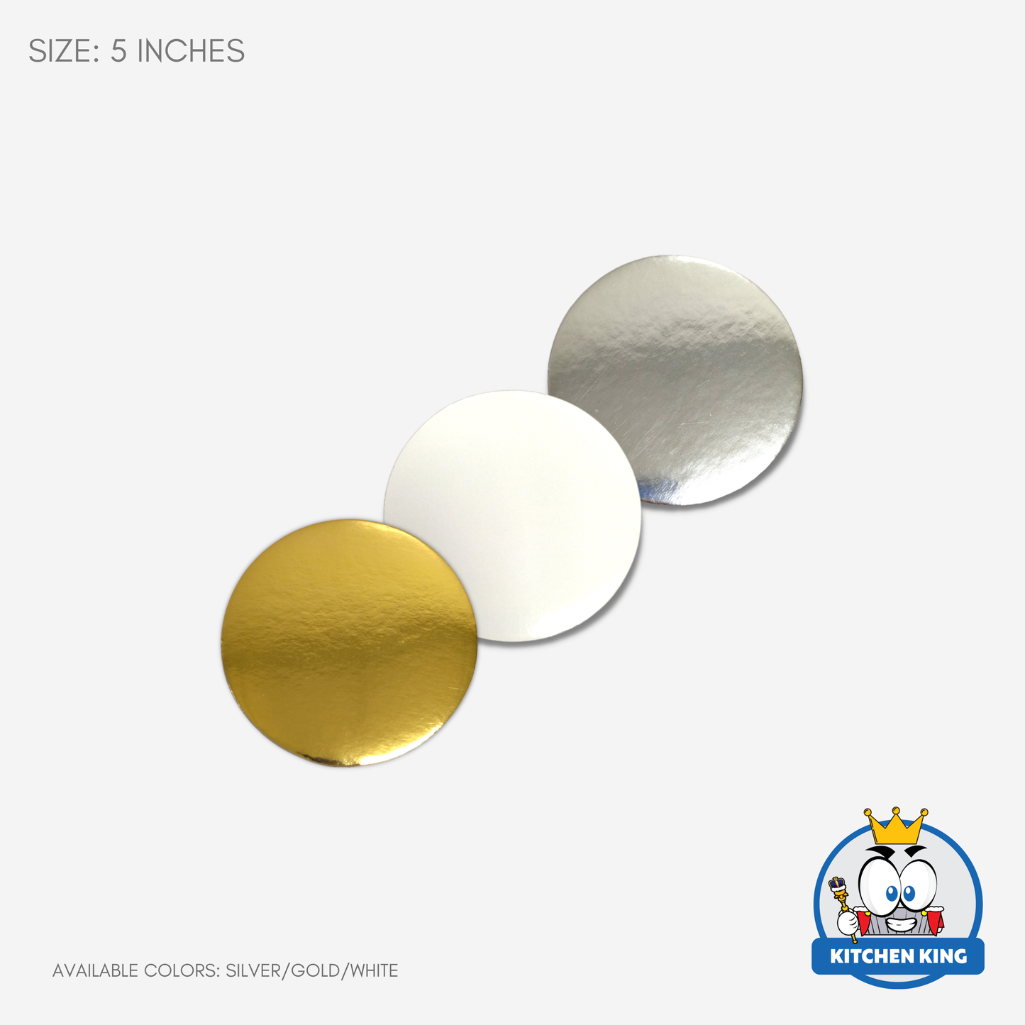 Cake Board Round - Gold / White / Silver (By 10's)