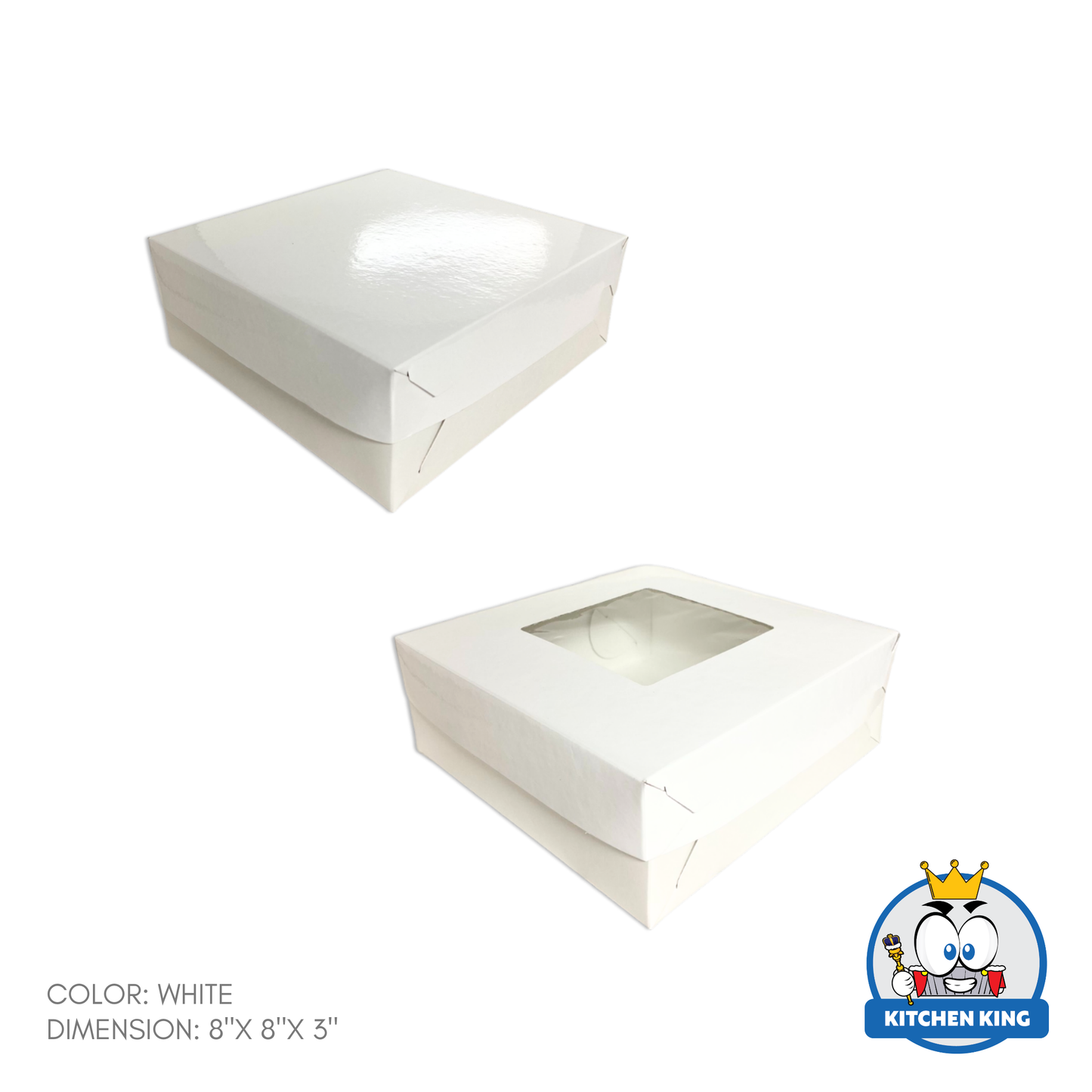 Cake Box 8x8x3 inches - With Window | No Window