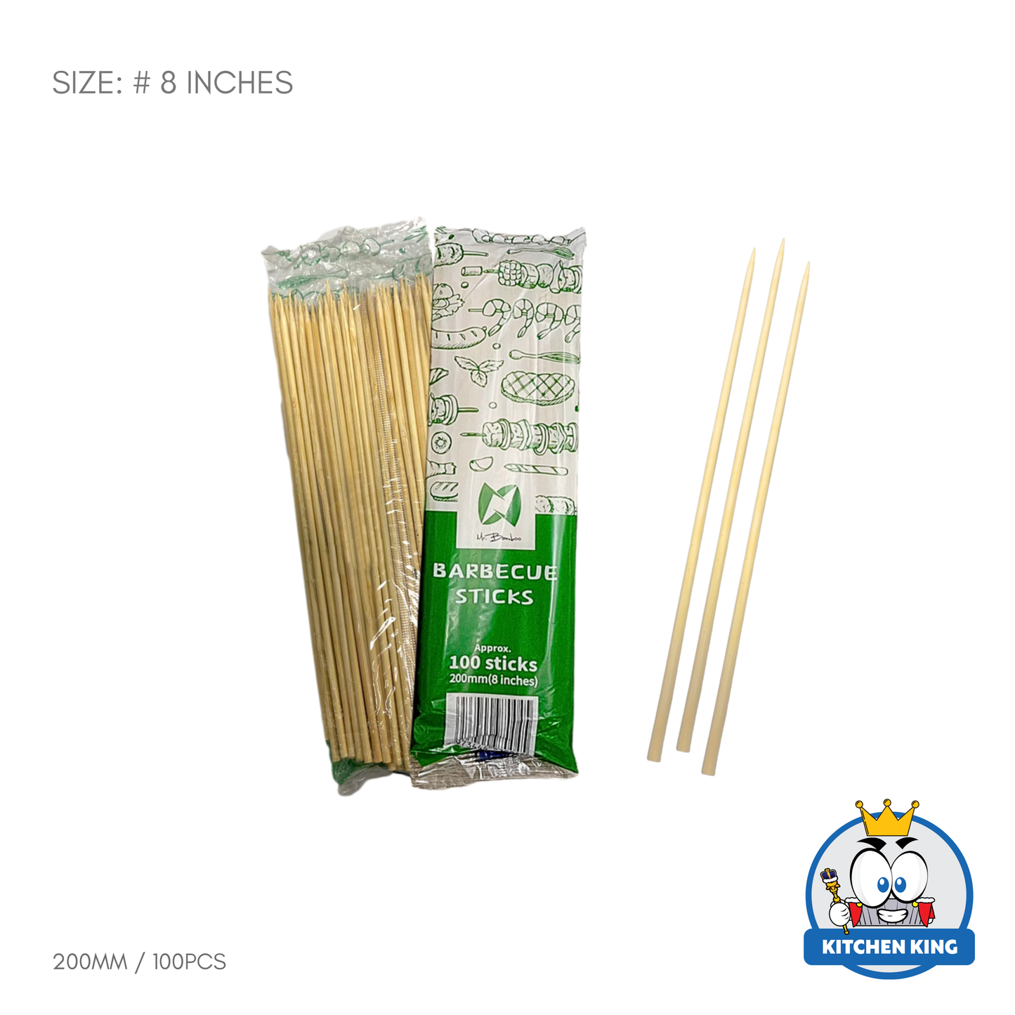 Bamboo Skewers / Barbeque Sticks - Round (Packed by 100's)
