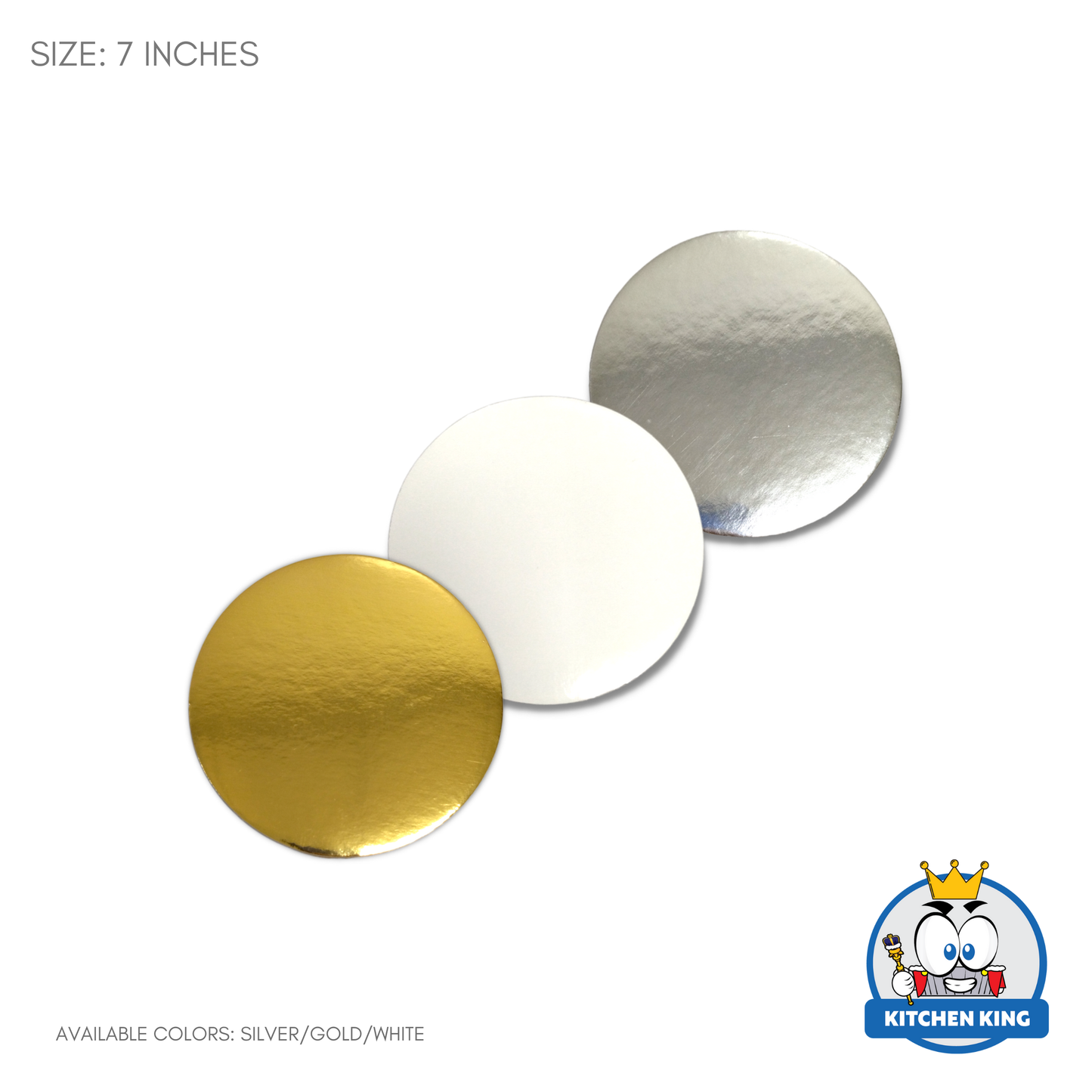 Cake Board Round - Gold / White / Silver (By 10's)