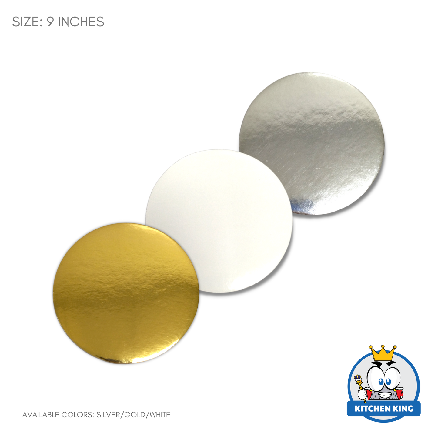 Cake Board Round - Gold / White / Silver (By 10's)