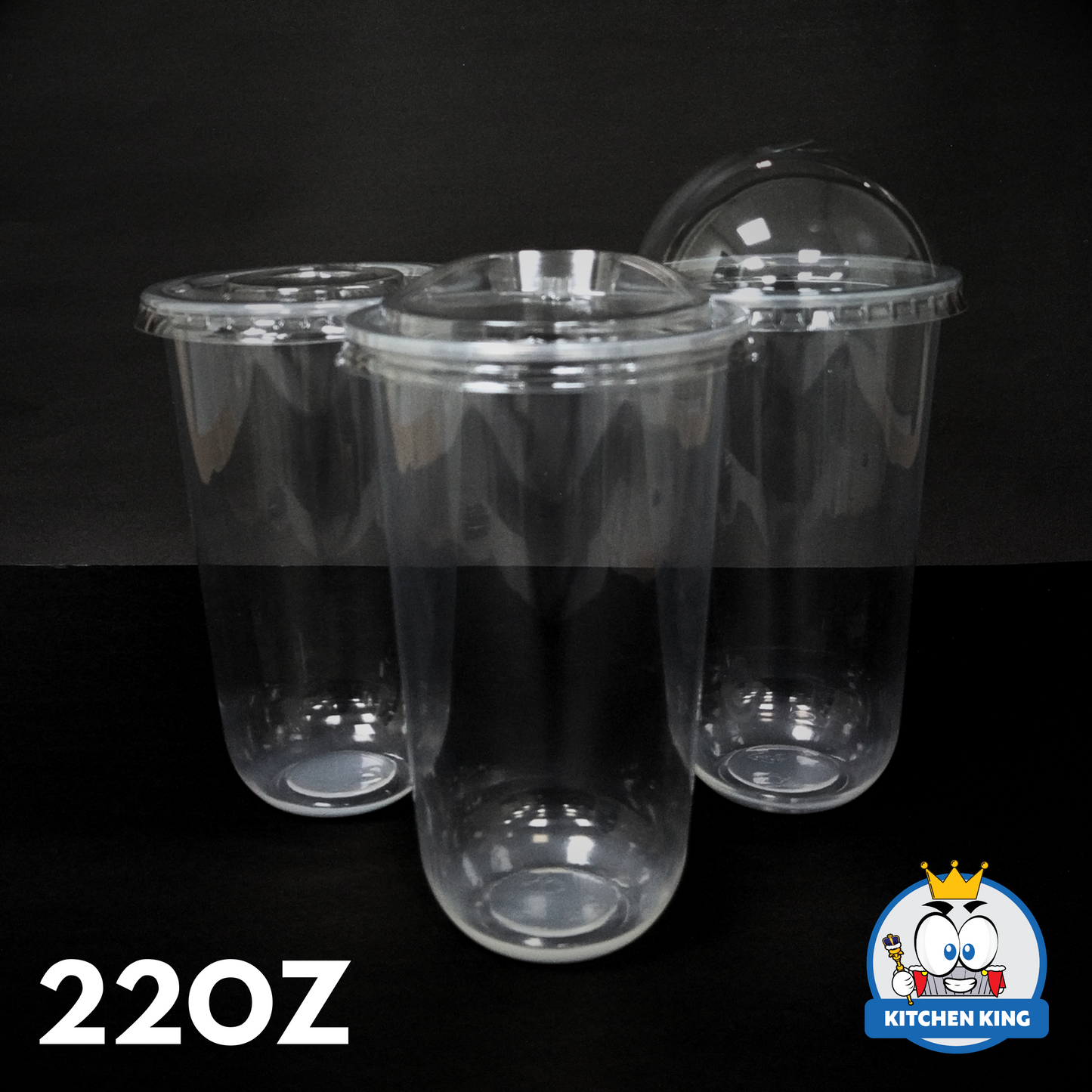 Milk Tea Cups U-CUP 22oz Flat Lid / Strawless Lid / Dome Lid (50pcs)