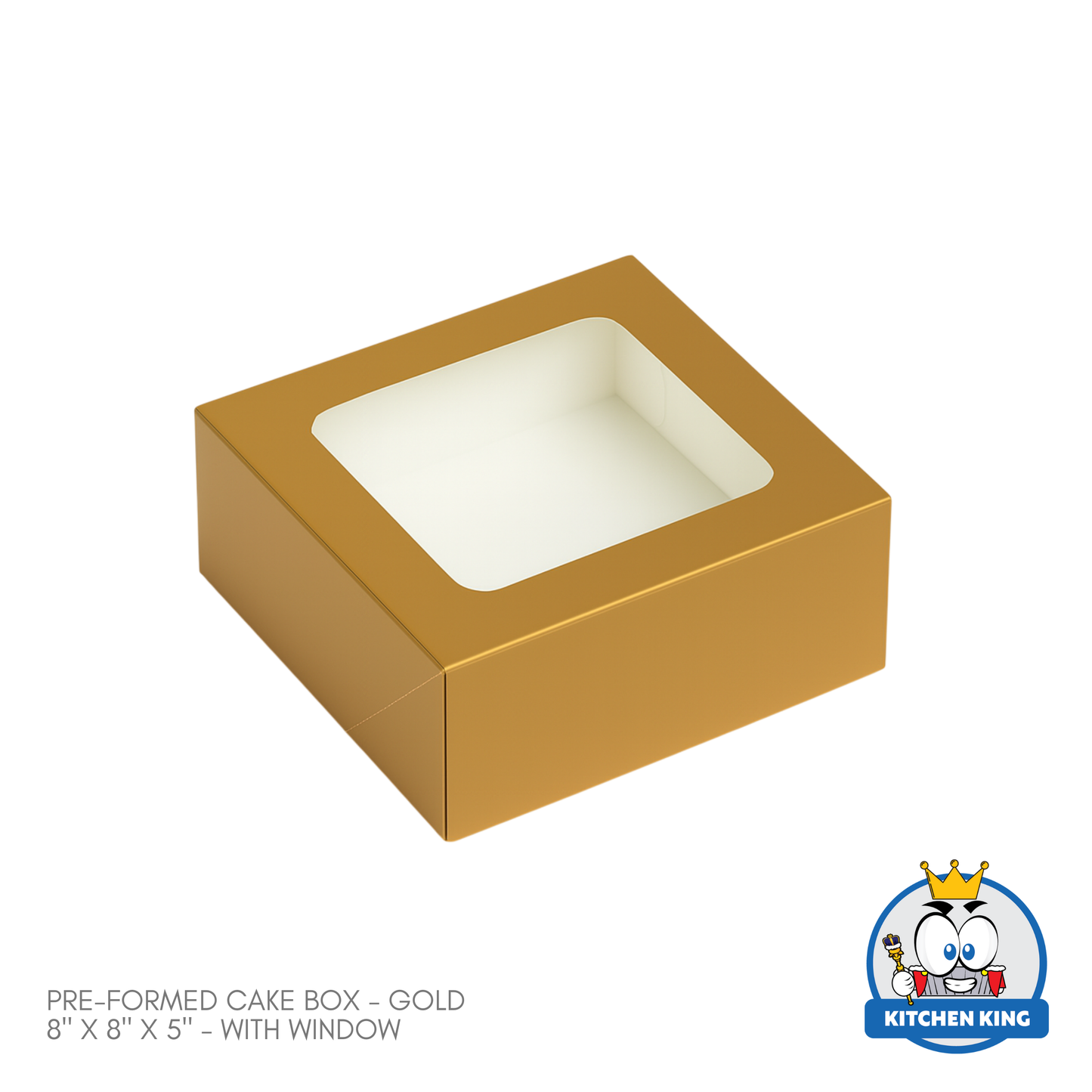 Pre-formed Cake Box with Window (Square Box) - 8" x 8" x 5"