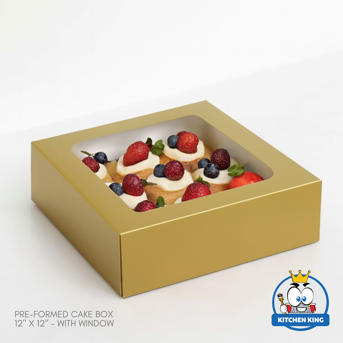 Pre-formed Cake Box with Window (Pastry Box) - 12" x 12" x 4"