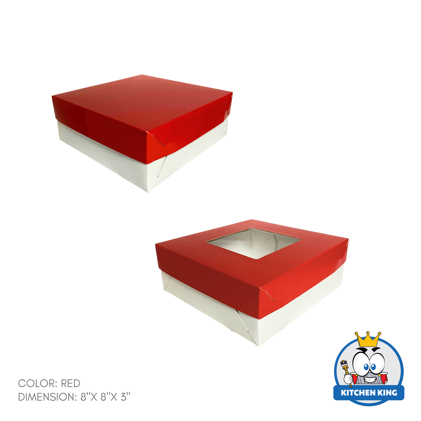 Cake Box 8x8x3 inches - With Window | No Window