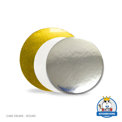 Cake Drum Round 12 inches - Gold | White | Silver