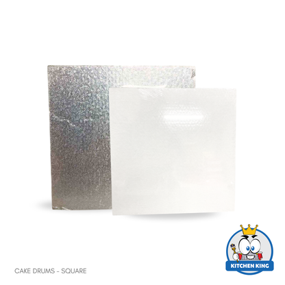 Cake Drum Square 10 inches - White | Silver