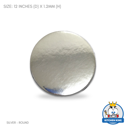 Cake Drum Round 12 inches - Gold | White | Silver