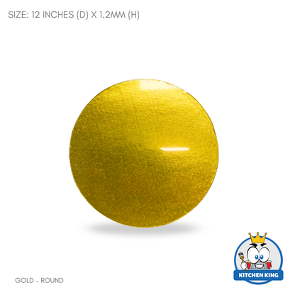 Cake Drum Round 12 inches - Gold | White | Silver