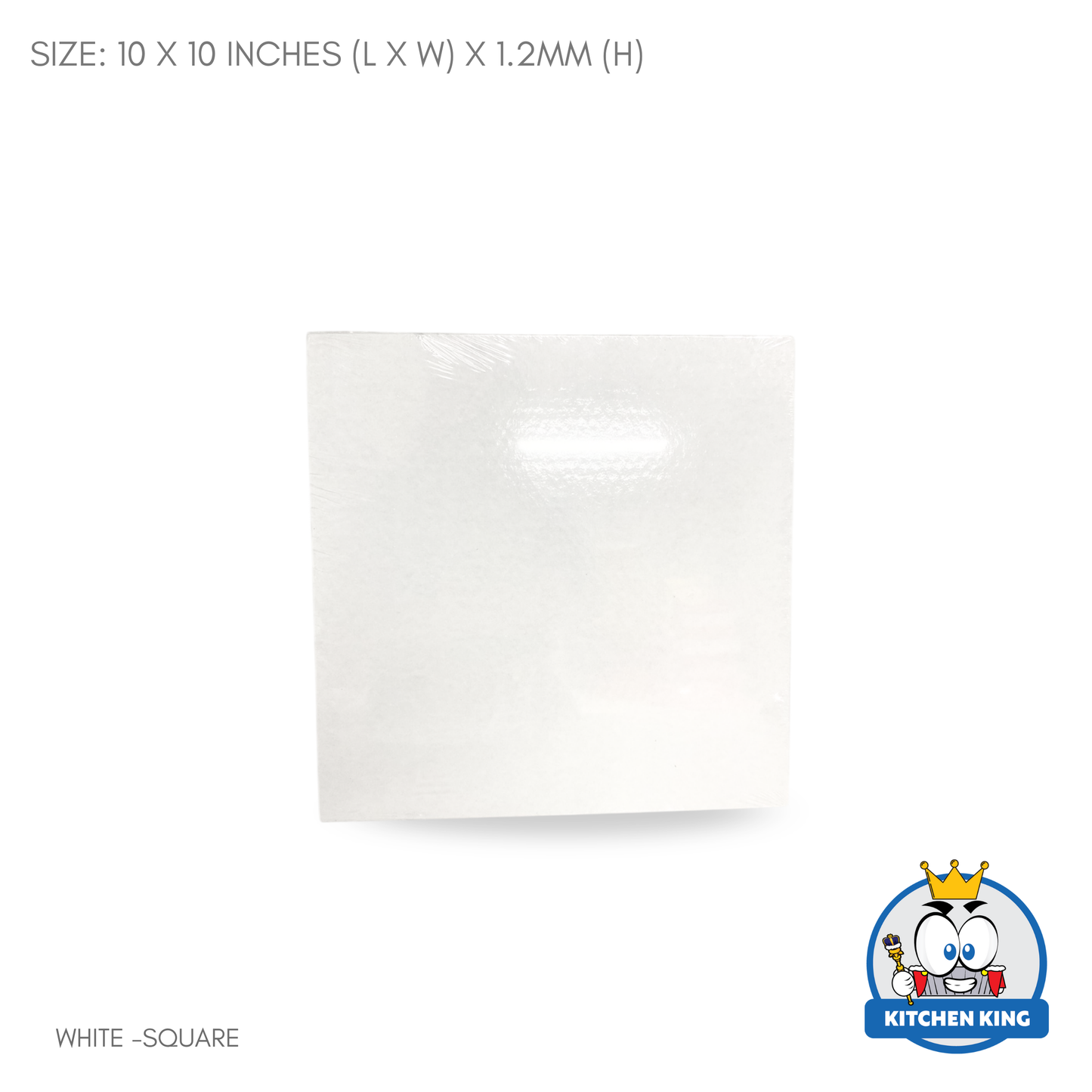 Cake Drum Square 10 inches - White | Silver