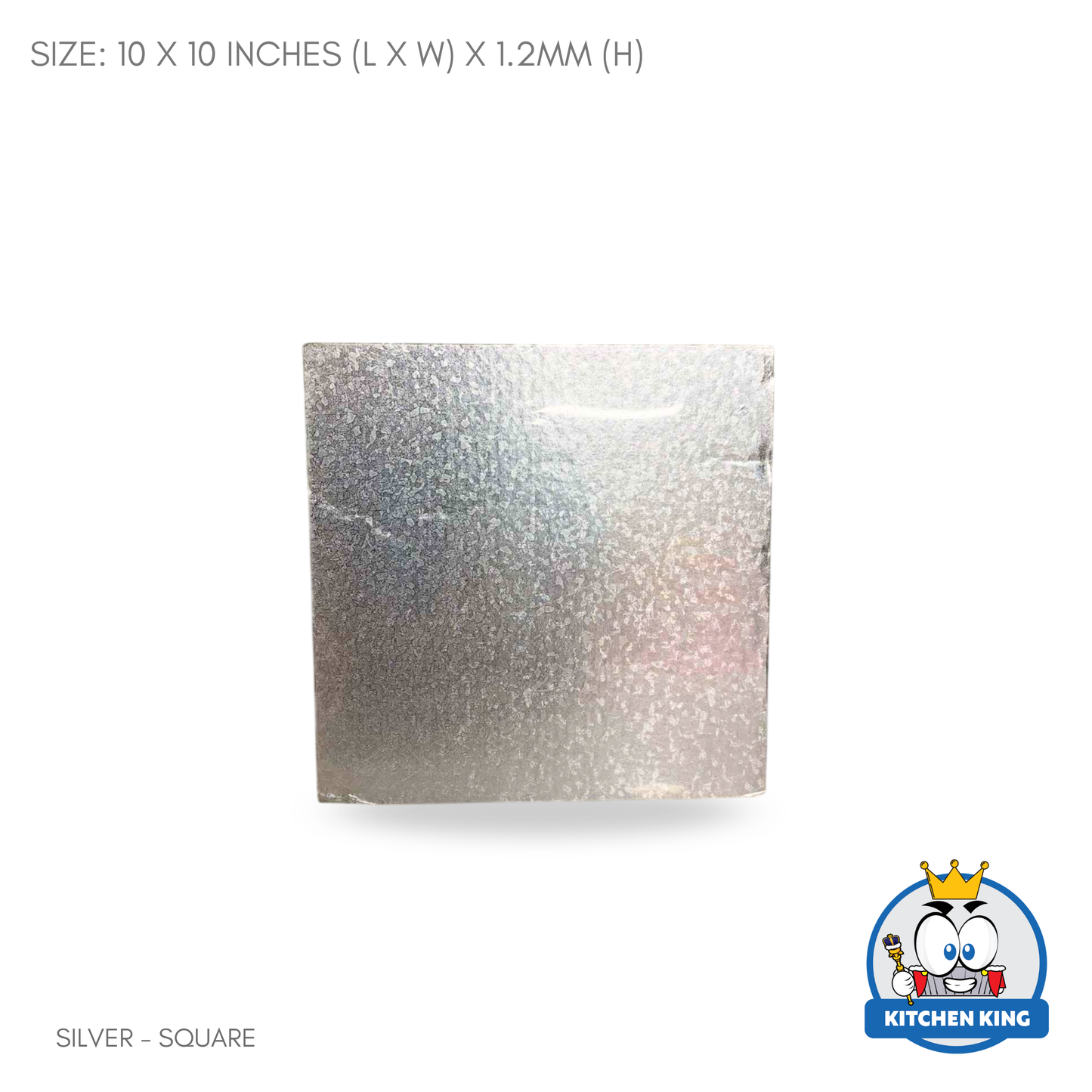 Cake Drum Square 10 inches - White | Silver