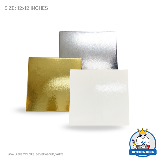 Cake Board Square 12 inches - Gold | White | Silver (By 10's)