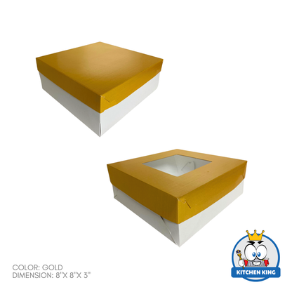 Cake Box 8x8x3 inches - With Window | No Window