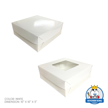Cake Box 10x10x3 inches - With Window | No Window