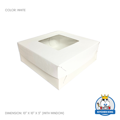Cake Box 10x10x3 inches - With Window | No Window