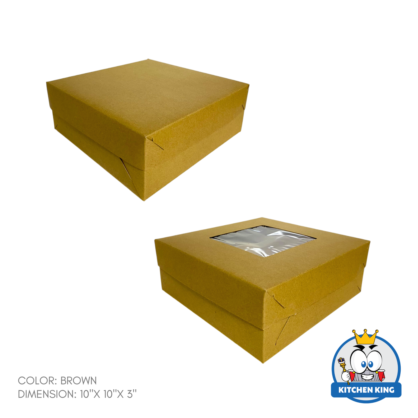 Cake Box 10x10x3 inches - With Window | No Window