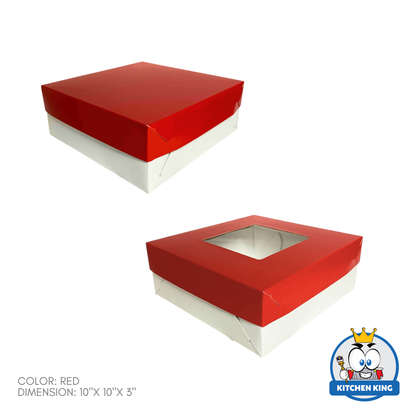 Cake Box 10x10x3 inches - With Window | No Window