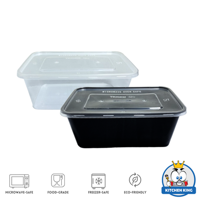 Microwaveable Rectangular Plastic Container (By 10's)