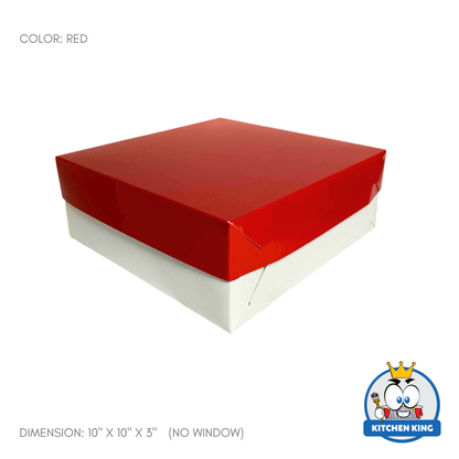 Cake Box 10x10x3 inches - With Window | No Window
