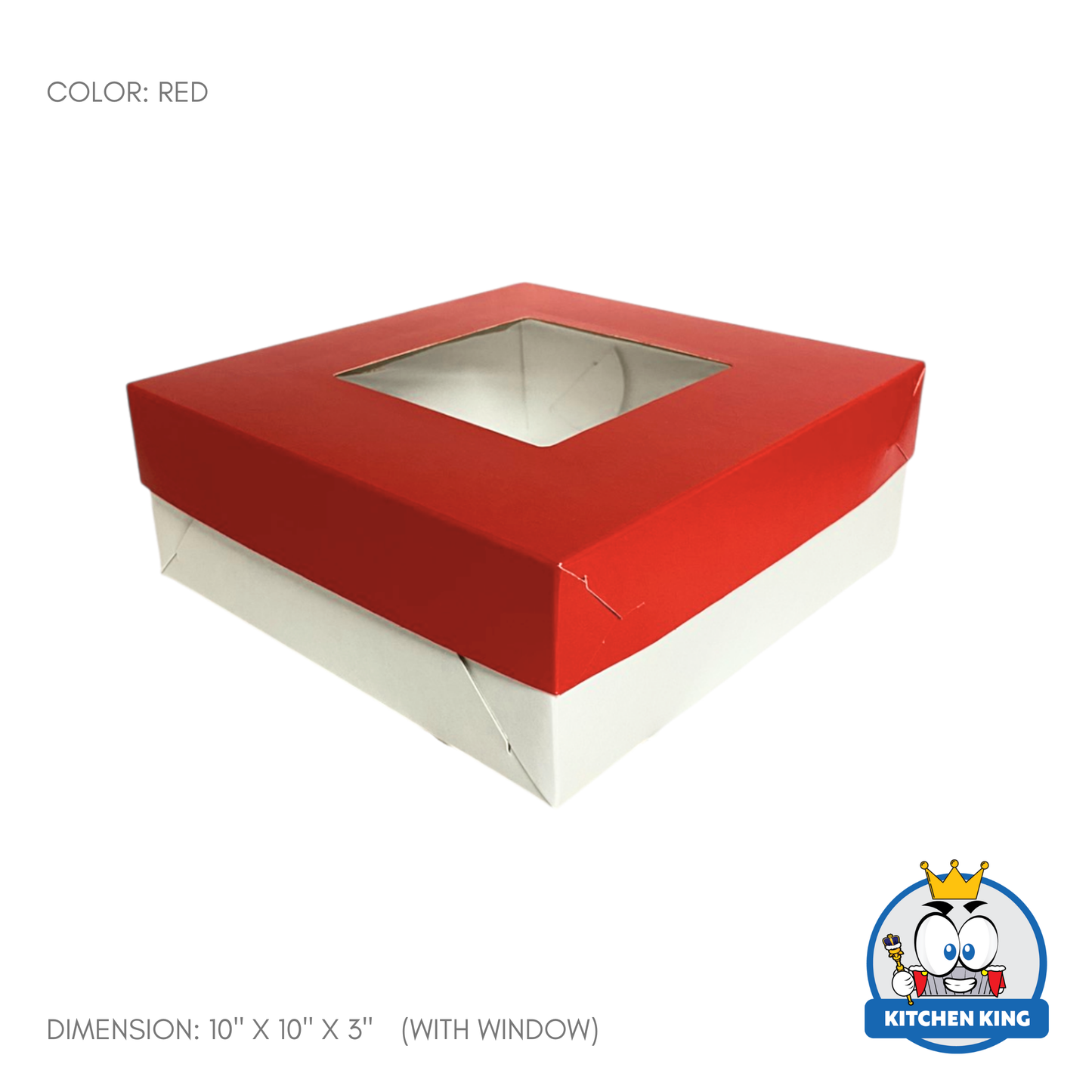 Cake Box 10x10x3 inches - With Window | No Window