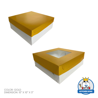 Cake Box 10x10x3 inches - With Window | No Window