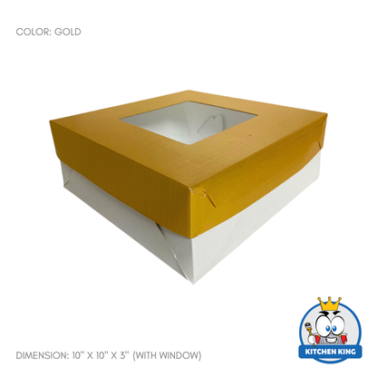 Cake Box 10x10x3 inches - With Window | No Window