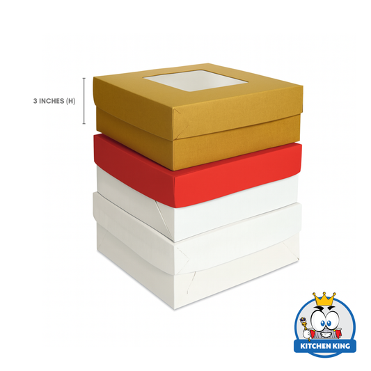 Cake Box 10x10x3 inches - With Window | No Window