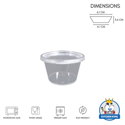 Hinged Sauce Cup Containers (By 50's)