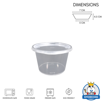 Hinged Sauce Cup Containers (By 50's)