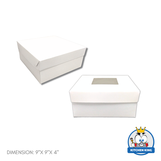 Cake Box Plain 9x9x4 inches - With Window | No Window