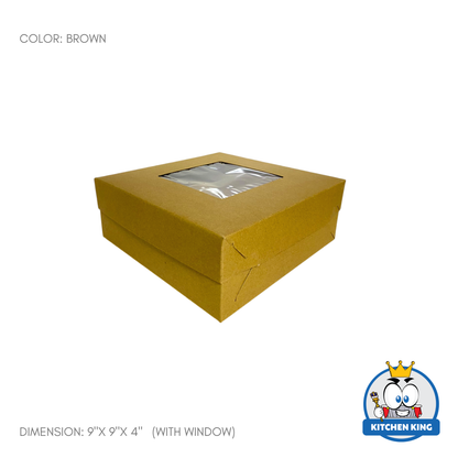 Cake Box 9x9x4 inches - With Window | No Window