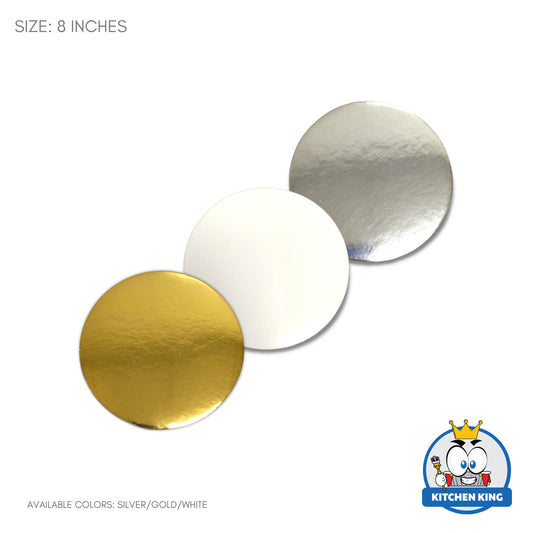 Cake Board Round 8 inches - Gold | White | Silver (By 10's)