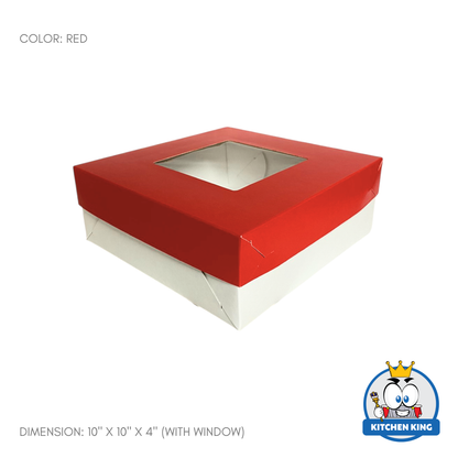 Cake Box 10x10x4 inches - With Window | No Window