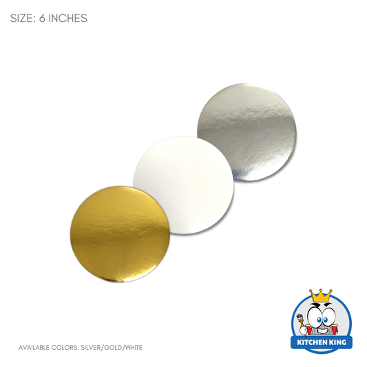 Cake Board Round 6 inches - Gold | White | Silver (By 10's)