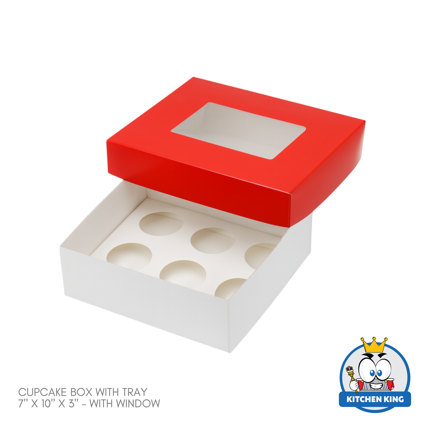 Cupcake Box with Tray (6 Slots) - 7" x 10" x 3"