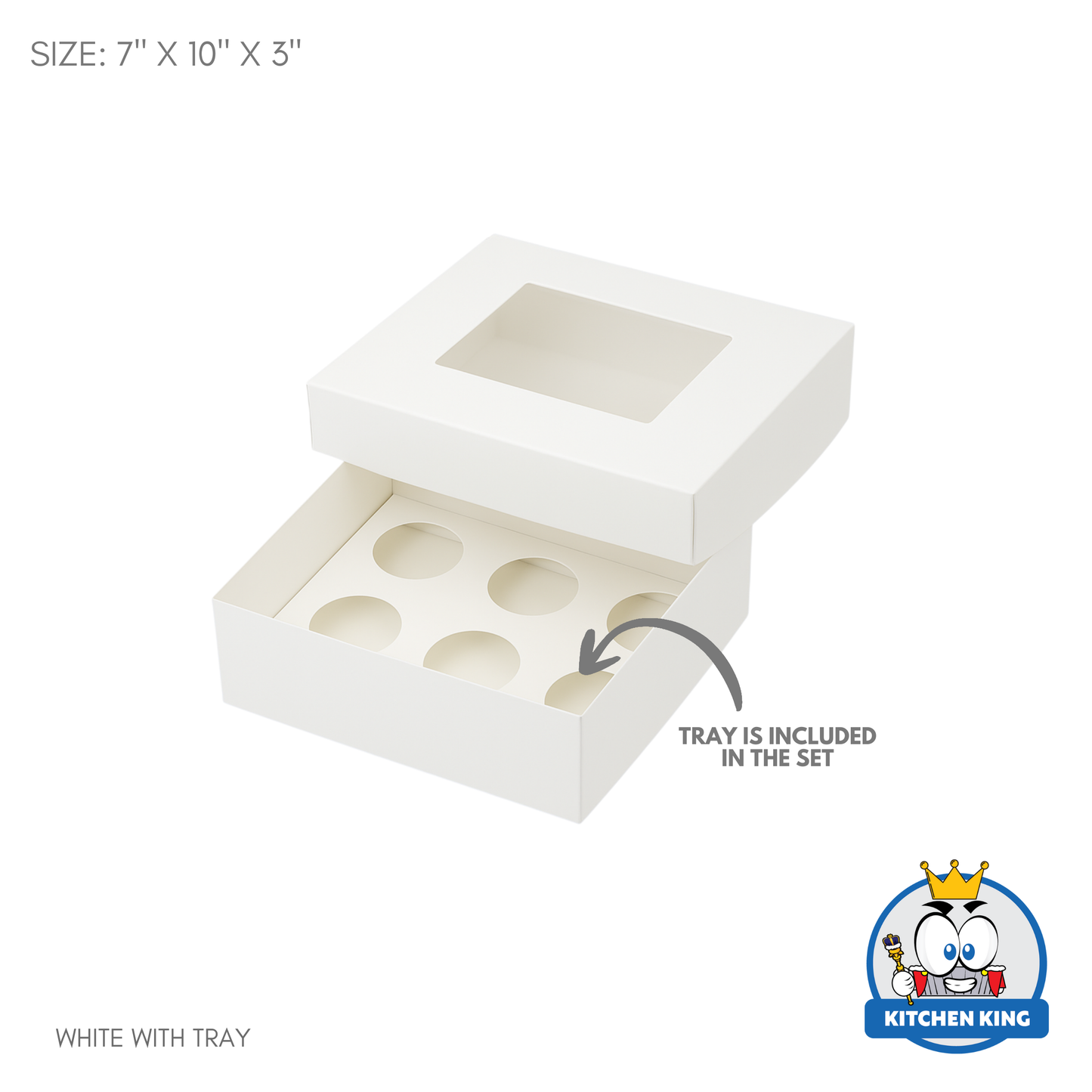 Cupcake Box with Tray (6 Slots) - 7" x 10" x 3"