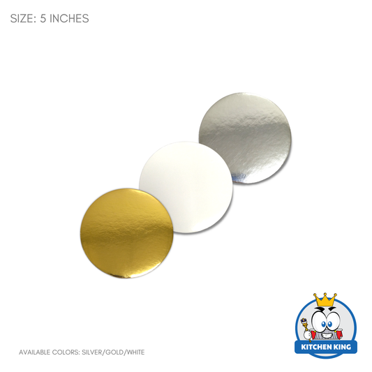Cake Board Round 5 inches - Gold | White | Silver (By 10's)